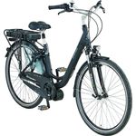 Prophete E-Bike City 28" mit Trägerakku, Mittelmotor 250 W, 7-Gang Shimano Nexus, 140 km Reichweite, LED-Beleuchtung, Gepäckträger, schwarz matt, Damen & Herren Fahrrad