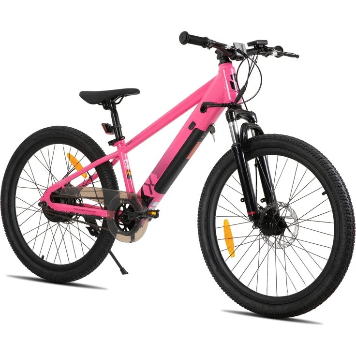 Hiland JOYSTAR 24‑Zoll Elektro‑Mountainbike für Jugendliche, 24V 5.2Ah Akku, 250 W Motor, 25 km/h, Federgabel, verstellbarer Sattel, Doppelscheibenbremsen, Blau