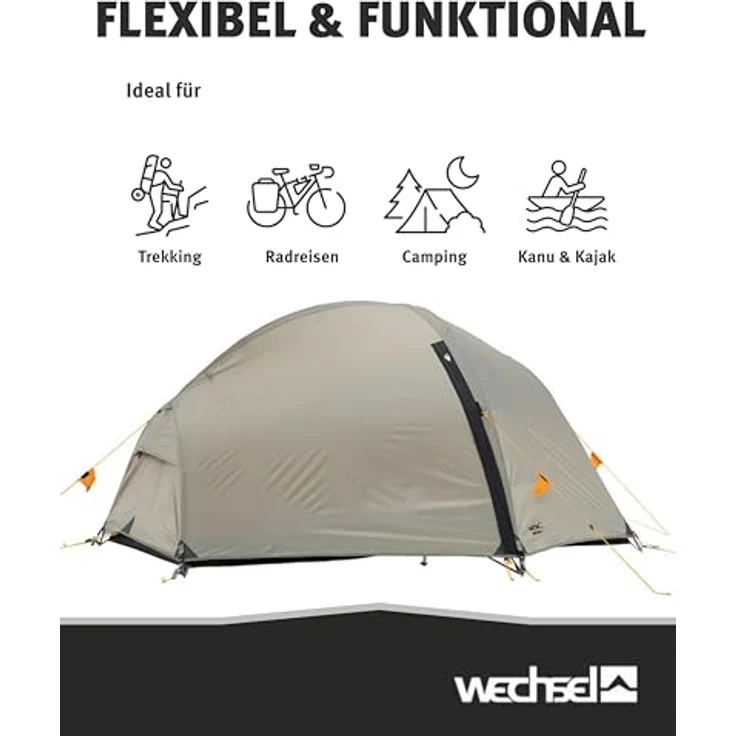 Wechsel Trekkingzelt Venture 2, Kuppelzelt für 2 Personen, freistehendes Hybridzelt, schnell aufbaubar, kompakt & transportabel, ideal für Camping, Wandern & Bike Packing – Bild 5