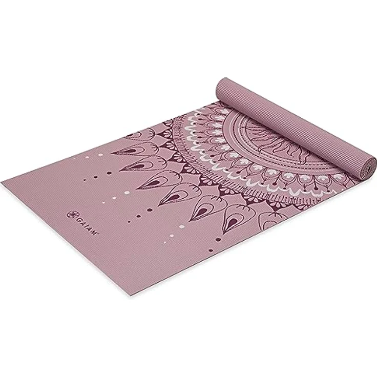 Gaiam 4 mm Classic Printed Yogamatte mit Mandala-Print, rutschfester Oberfläche, ideal für Yoga-Praktiken – Bild 1