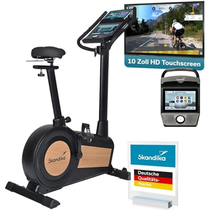 Skandika Cykling P15 Ergometer, Indoor Bike mit LCD Touch Display, 28 Programme, 32 Stufen Magnetbremse, Kinomap App kompatibel, bis 150 kg
