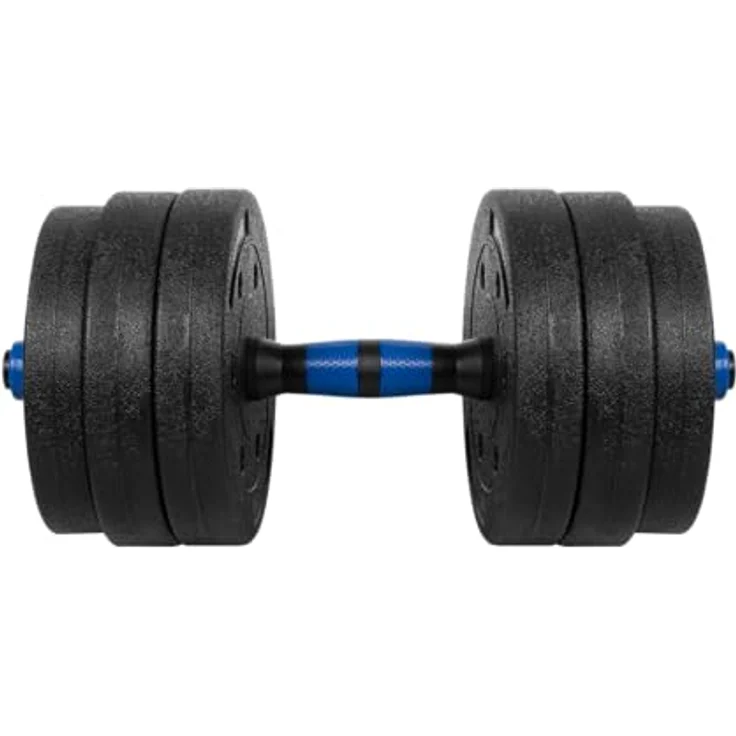 REBEL ACTIVE Bitumen-Hantelset RBA-2300, 2x10 kg mit Verbindungsstange für vielseitiges Krafttraining – Bild 2