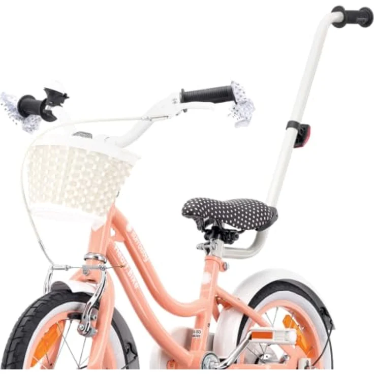 Sun Baby Heart Bike, 14 Zoll Mädchenfahrrad mit Schubstange, Aprikose, für Nutzungsbereich innerhalb der StVZO, zulässiges Gesamtgewicht bis 50 kg – Bild 8