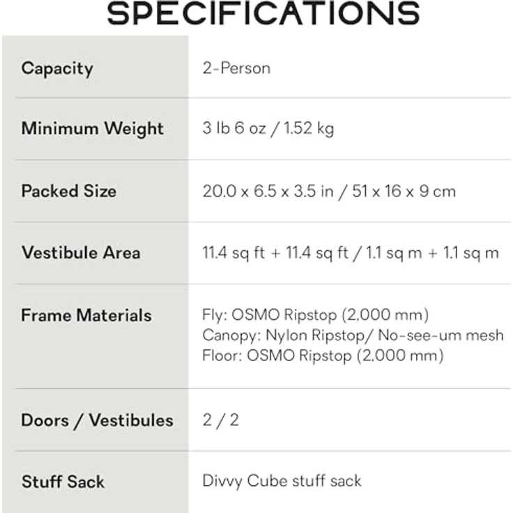 Nemo Equipment Dagger OSMO 2P, Kuppelzelt für 2 Personen, 1.78 kg, atmungsaktives Polyester, nachhaltige Materialien – Bild 6