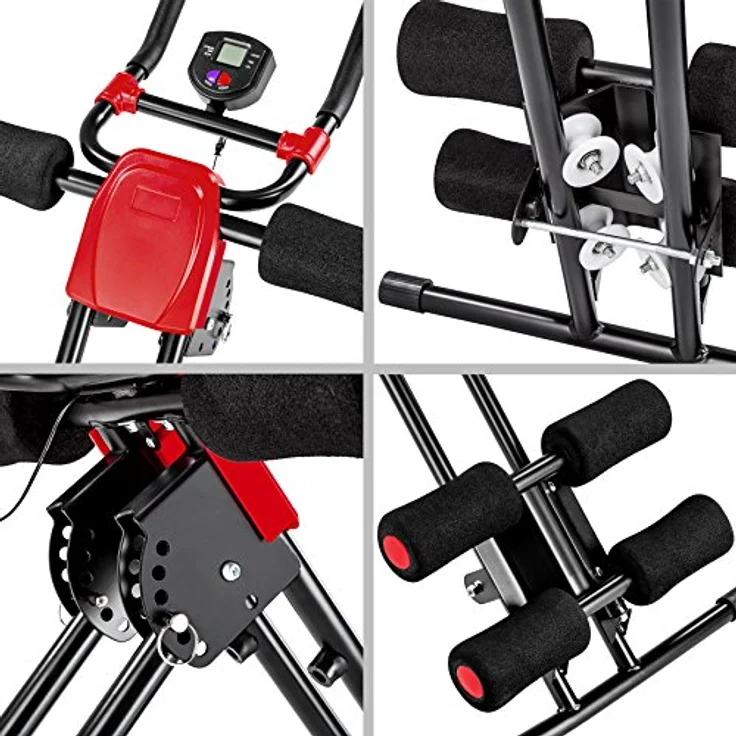 tectake Bauchtrainer Bauchmuskeltrainer mit Trainingscomputer, 5-fach verstellbar, klappbar, bis 100 kg Belastung – Bild 3