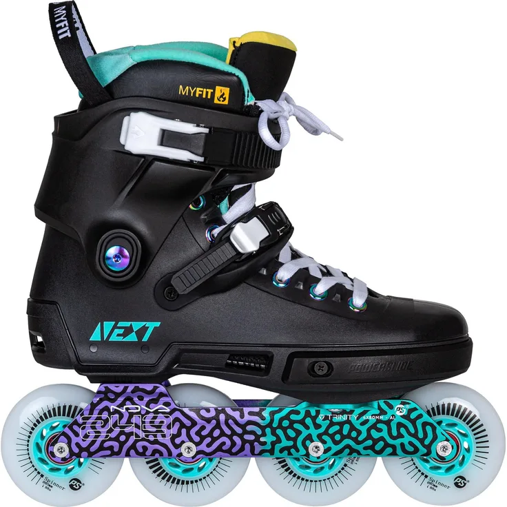 Powerslide Next Multicolor 80 Urban Inline Skate, 3-Rollen, ABEC 9, Wärmeverformbar, für Damen und Herren, bunt