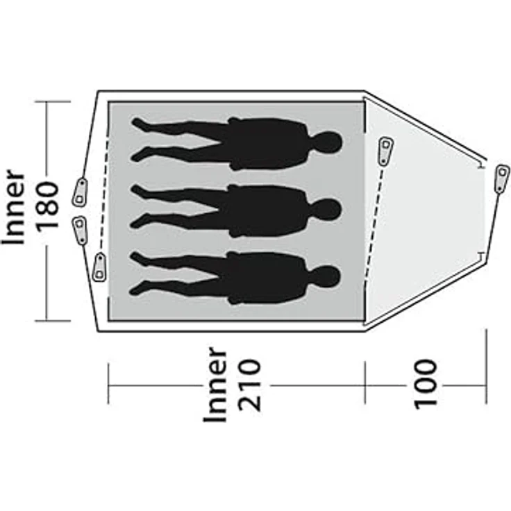 Outwell 3 Personen Tunnelzelt Cloud 3, Vielseitiger Stauraum, abgedunkeltes Innenzelt, grün – Bild 3