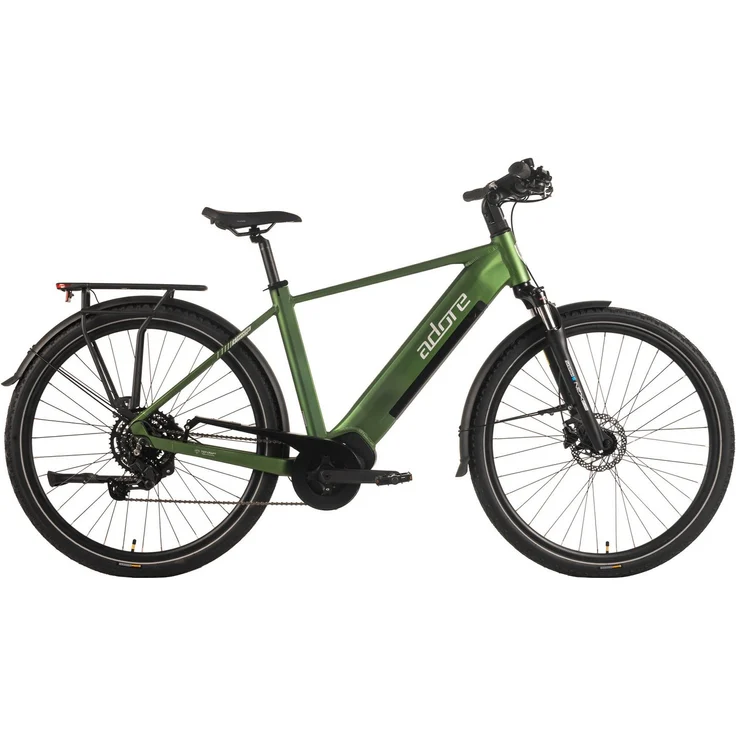 Adore E-Bike ATX-670, 28" Alu Trekking E-Bike mit VINKA Mittelmotor 60NM, 15Ah Akku, 540 Wh, 9 Gang Shimano Cues Schaltwerk, matt grün