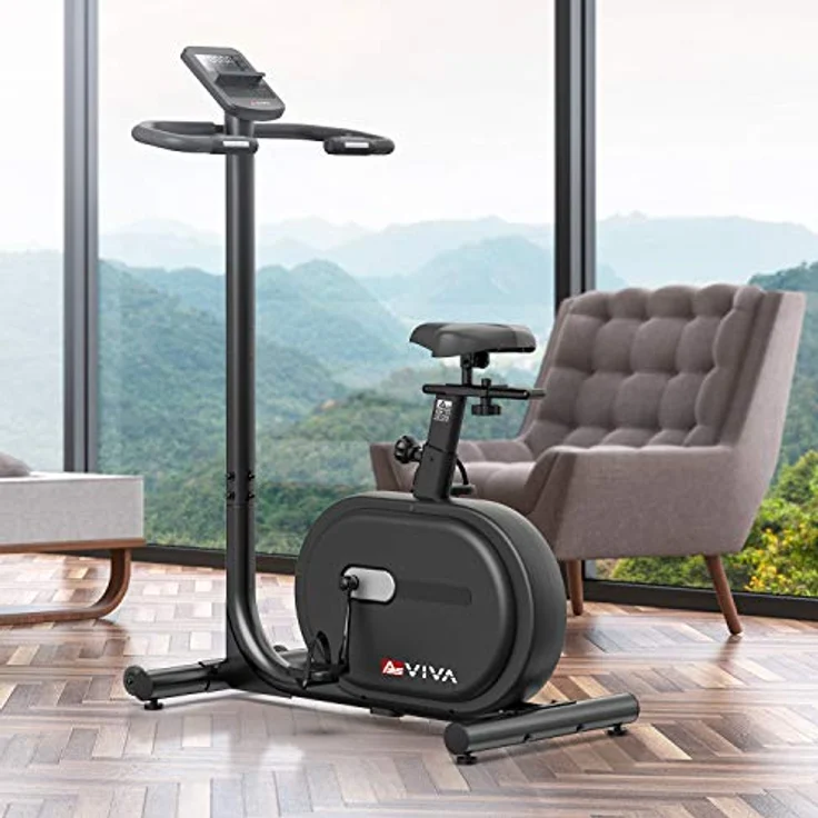 AsVIVA H24 Heimtrainer & Ergometer BT I Hometrainer mit Magnetmotor & Pulsmessung I mit Sportcomputer für Trainingsinfos I Elektronische Widerstandseinstellung | Take-to-Carry-System I inkl. Brustgurt - Preisvergleich – Bild 2