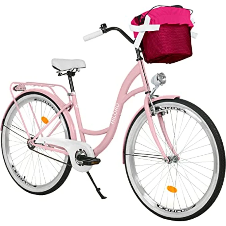 Milordbikes City-Fahrrad, Pink, Metall, 46 cm, mit Aluminiumfelgen und Stadtreifen 700C x 35 mm – Bild 1