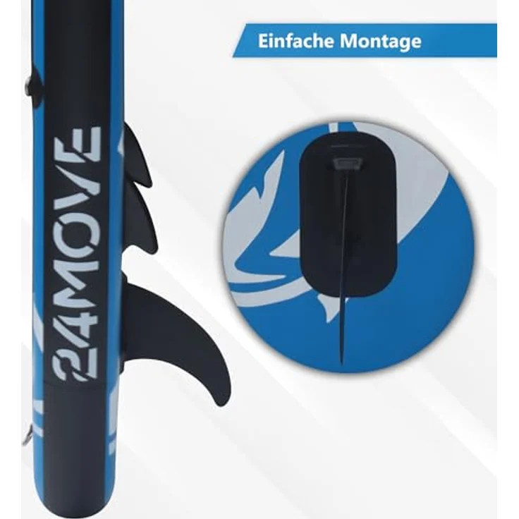 24MOVE SUP-Finne für SUP Stand Up Board Surfboard Flosse wiederverwendbar, abziehbar universal, verstärktes Nylon, 18,5 cm x 3,5 cm x 22 cm – Bild 5