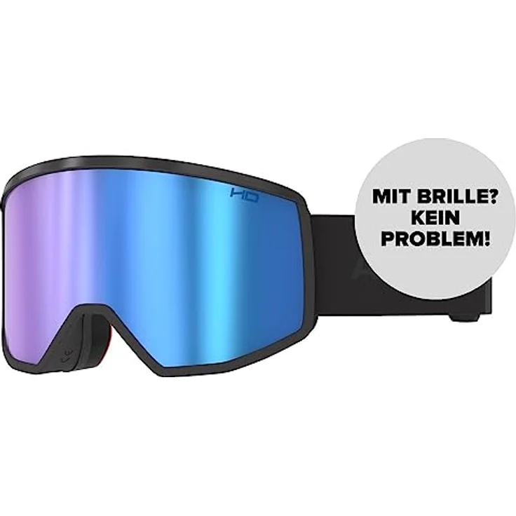 Atomic Four HD, Skibrille mit Doppelglas-Konstruktion und zylindrischen Gläsern, vollrahmiges Design – Bild 1