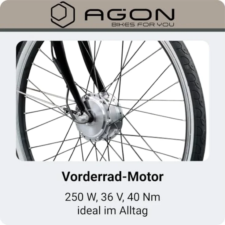 Agon Assist E-Bike City, Aluminium Tiefeinsteiger mit 250 W Motor, 28 Zoll, dusty blue – Bild 5