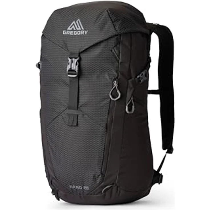 Gregory Nano 28, Wanderrucksack 54 cm, 28 L, 0.63 KG, Schwarz (Optic Black) mit Airmesh-Schultergurt und mehreren Fächern – Bild 1