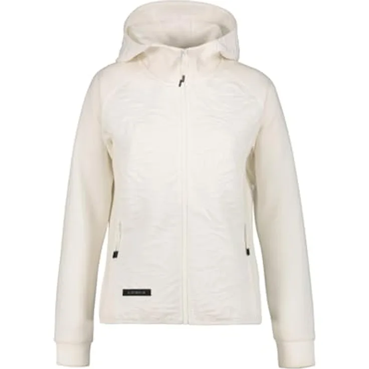 Icepeak Amberg Kapuzenjacke Damen, Midlayer mit Raglanärmeln, feste Kapuze, zwei Reißverschlusstaschen, Natural, Gr. L