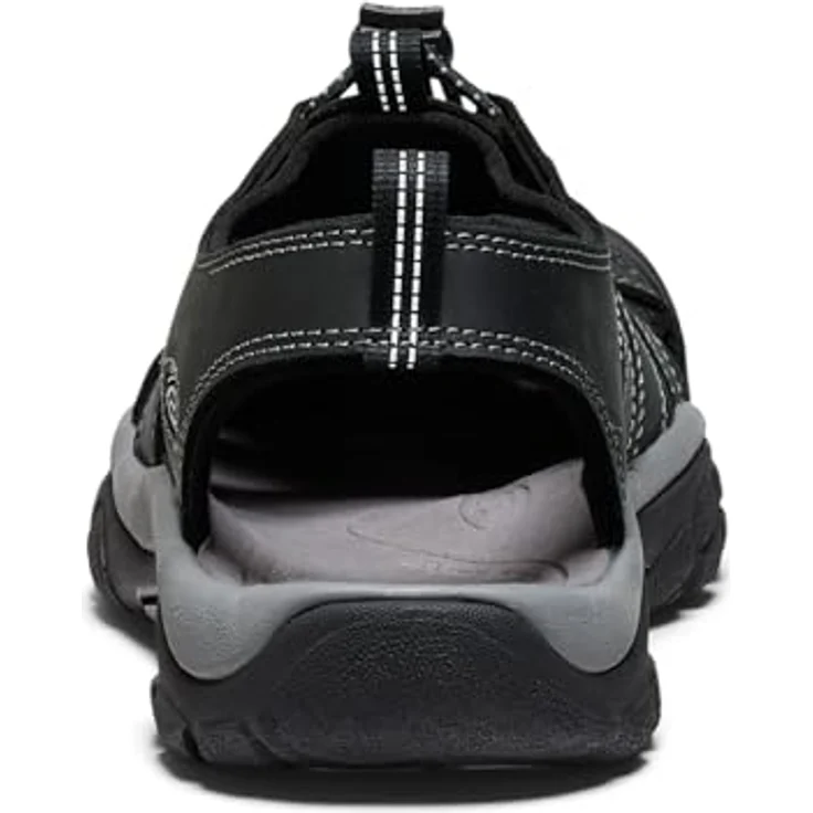 KEEN Newport Herren Wandersandalen, wasserdichtes Leder, anatomisches Fußbett, Black/Steel Grey, Größe 44 – Bild 7