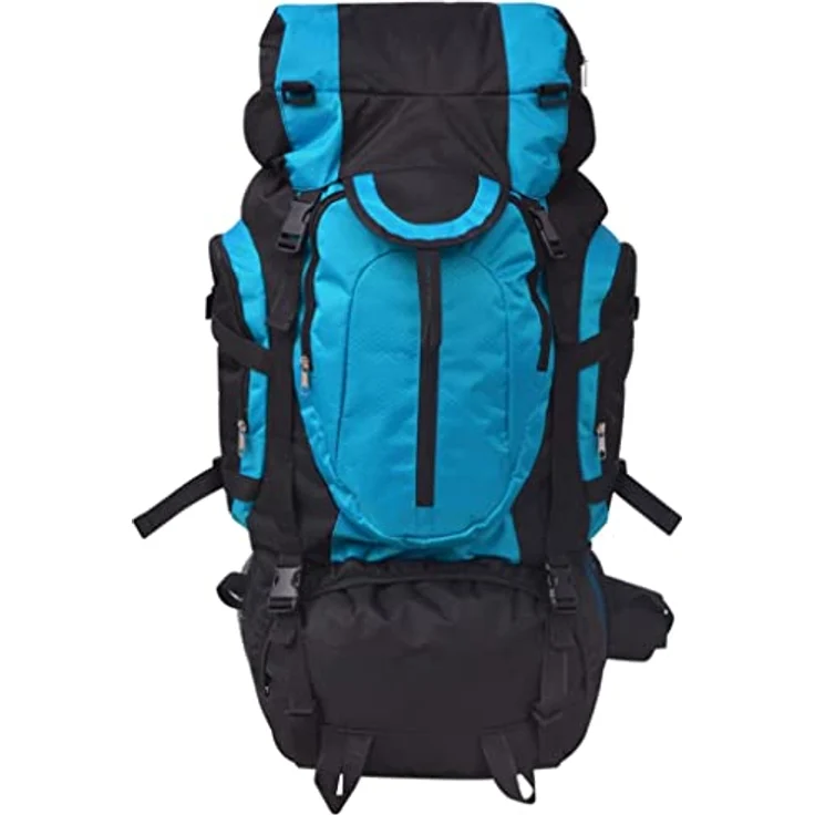 vidaXL Wanderrucksack Reiserucksack Camping Trekking XXL 75 L, schwarz und blau, langlebig und wasserabweisend – Bild 4