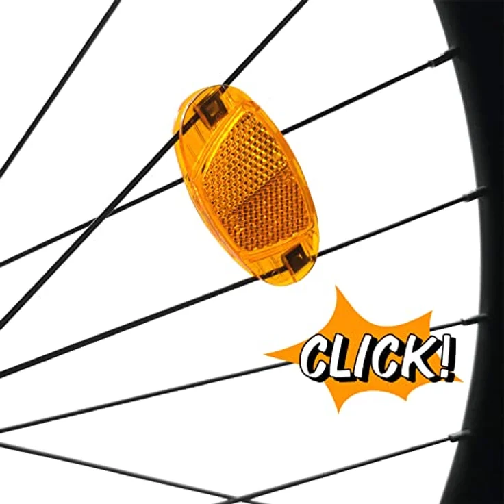LOEVELOSI Speichenreflektoren Fahrrad, Extra Verstärkt mit Stahlclips, 4er Set in Orange, StVZO-zugelassen für erhöhte Sichtbarkeit, ideal für Kinderfahrräder und MTB. – Bild 5