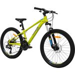 Keskin HT MTB1 24" Kinder Mountainbike – 21-Gang, Aluminiumrahmen, 2.35" Luftreifen, hydraulische Scheibenbremsen, Neongrün