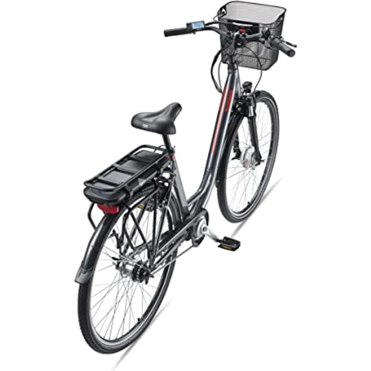 Telefunken E-Bike Elektrofahrrad Alu, 7-Gang Shimano, Pedelec Citybike mit Fahrradkorb, 250W, 13Ah, 36V Akku, 28 Zoll, anthrazit – Bild 3