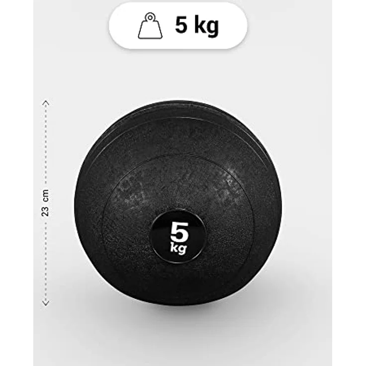 GORILLA SPORTS® Medizinball - 3kg, 5kg, 7kg, 10kg, 15kg, 20kg Gewichte, Einzeln/Set, mit Griffiger Oberfläche, rutschfest, Schwarz - Gewichtsball, Fitnessball, Slamball, Trainingsball – Bild 3