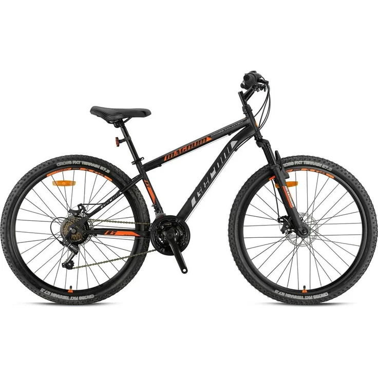 Ty-Trade 24 Zoll Mountainbike MAGNUM ORANGE GR26078, Federgabel, 21 Gänge, Scheibenbremsen, geeignet für Körpergröße 130-145 cm