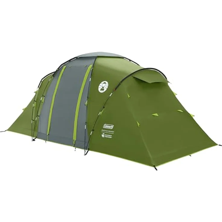 Coleman Spruce Falls 4 Zelt, 4 Personen Vis-a-Vis Familienzelt mit 2 XXL-Schlafkabinen, 3000 mm wasserdicht, eingenähte Bodenplane, Schwarz – Bild 2