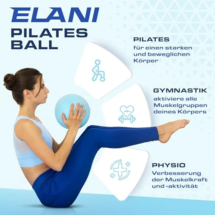 ELANI Pilates Ball - nachhaltig, rutschfest & extrem belastbar - als Beckenboden Ball oder Soft Pilates Ball einsetzbar | Gymnastikball klein - 25 cm – Bild 2