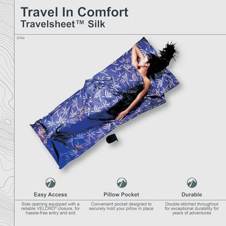Cocoon Schlafsack Seide, 220 cm, idealer Reiseschlafsack mit Temperaturregulation und Schmutzschutz – Bild 2