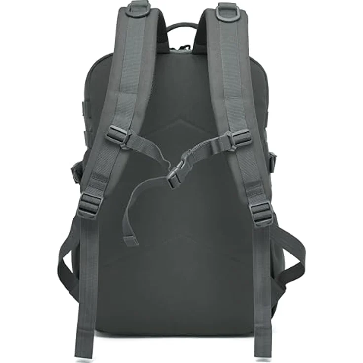 Wotony Militärischer taktischer Rucksack, 35L wasserdichter Tagesrucksack mit Molle-System und Wasserflaschenhalter (Grau) – Bild 5