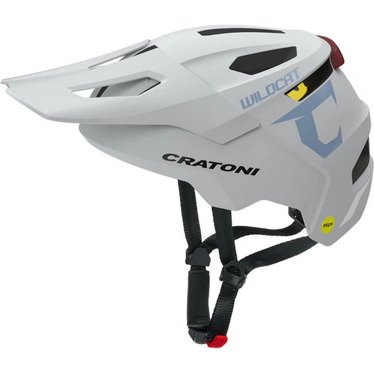 Cratoni WildCat MIPS, Kinder-/Jugendhelm mit optimaler Belüftung und Rücklicht, grau – Bild 1