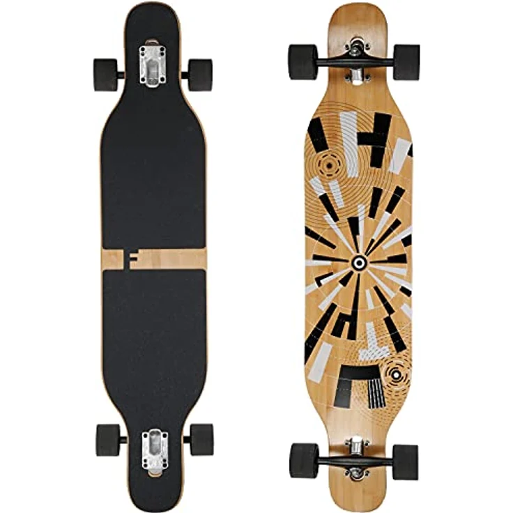 FunTomia Longboard Mach1 Speed, 106 cm Drop Through Cruiser mit 3 Flex Stufen und T-Tool, für 25 bis 122 kg – Bild 1