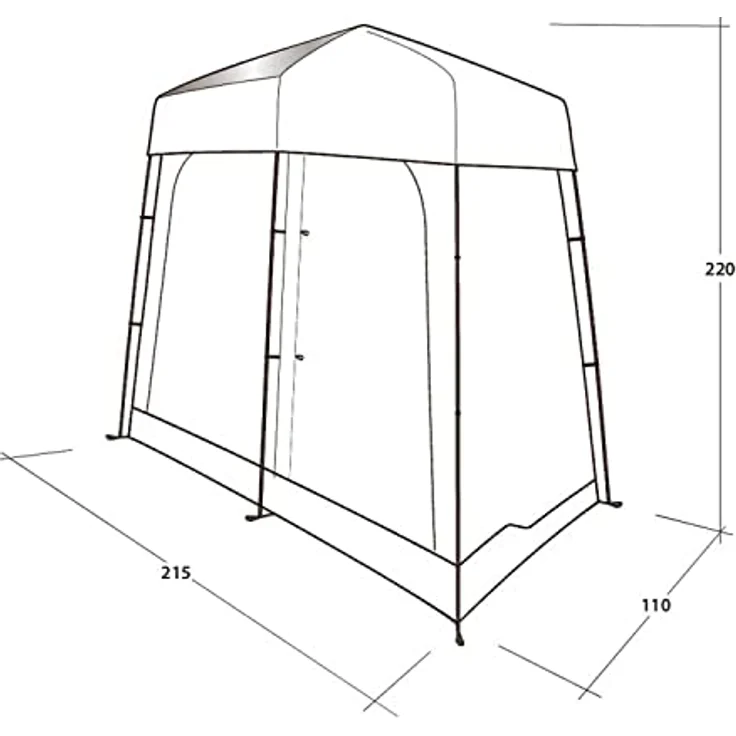 Outwell Seahaven Duschzelt, freistehende Konstruktion mit 1500 mm Wassersäule, grau, für 2 Personen, 6,1 kg – Bild 2