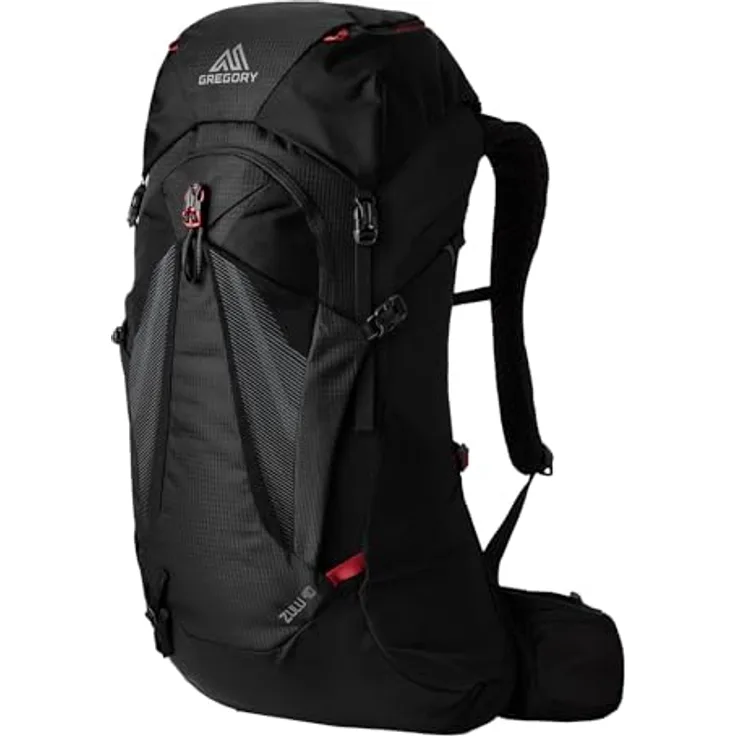 Gregory Zulu 40 Men Größe SM/MD volcanic black, Wanderucksack mit dynamischer FreeFloat-Federung