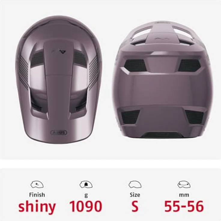 ABUS Downhill Helm HiDrop – ASTM-er Fullface Helm mit ABS-Außenschale, für MTB: Downhill, Enduro und Bikepark, lila, Größe S – Bild 3