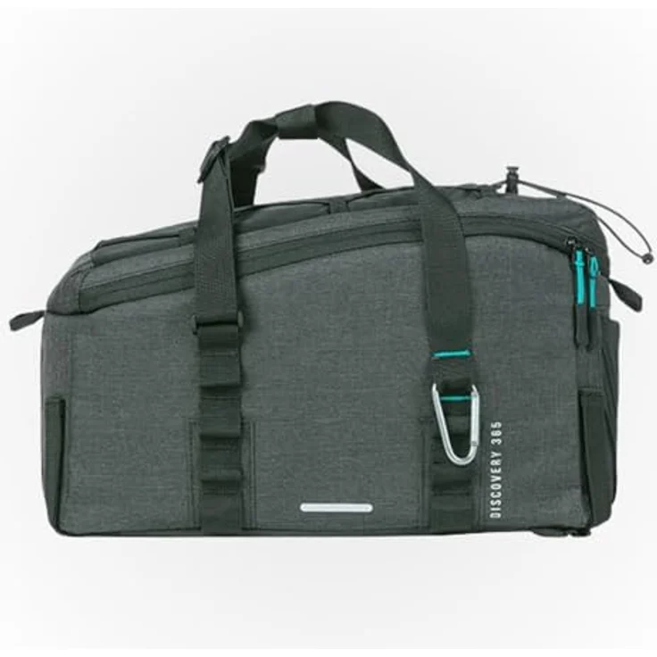 Basil Discovery 365D, Velotasche Gepäckträgertasche, 9 l, schwarz meliert, wasserabweisendes Polyester, inkl. Regenhülle, abnehmbarer Schulterriemen – Bild 5