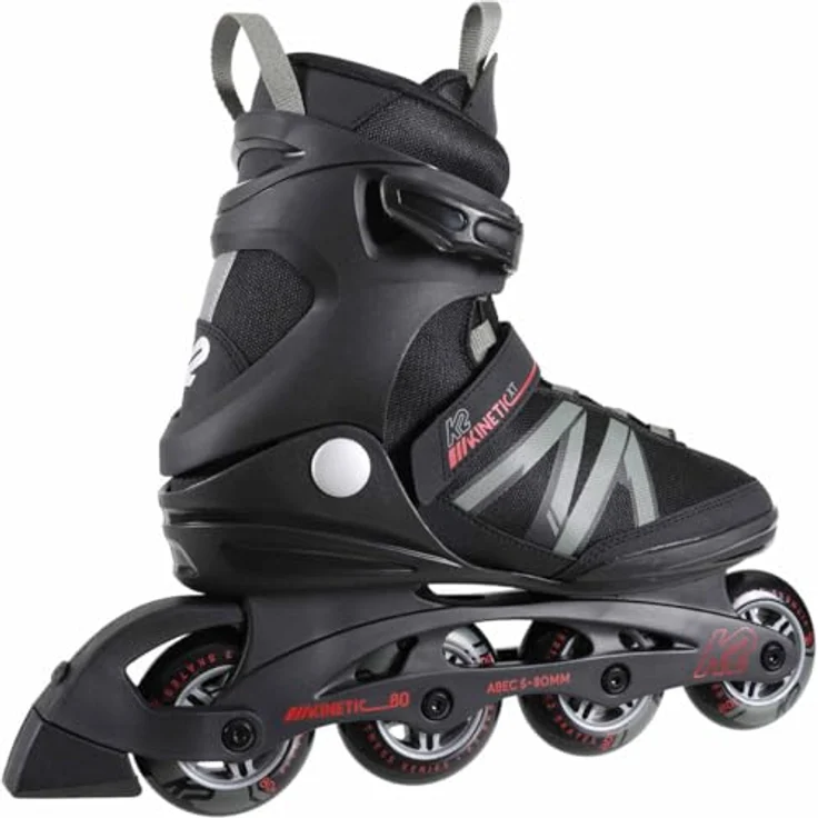 K2 Skates KINETIC 80 PRO XT M Inline Skates Herren, schwarz-grau-rot, Größe EU 40.5, mit Stability Plus Cuff und F.B.I.-Schiene для optimalen Tragekomfort und Gleichgewicht – Bild 2