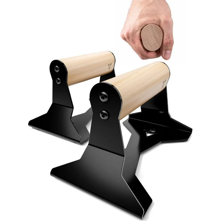 Pullup & Dip Liegestützgriffe, ergonomischer Holzgriff, maximale Belastung 200 kg, gelenkschonend für effektives Training