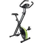 Fjoerdesports faltbarer Fahrradtrainer, Heimtrainer, Fitnessfahrrad LCD Trainingscomputer, klappbarer Hometrainer, inklusive Pulsmessung, maximales Benutzergerwicht 110 kg, 8 Widerstandsstufen (Grün)