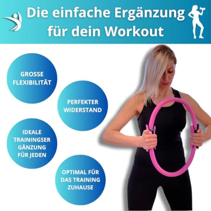 Winch Pilates Ring PRO | Premium-Qualität mit Weicher-Polsterung, Anti-Rutsch-Griff | Widerstandsring für Ganzkörpertraining, Yoga und Physiotherapie | Fitnessgerät für Heimtraining und Studio-Workout – Bild 5