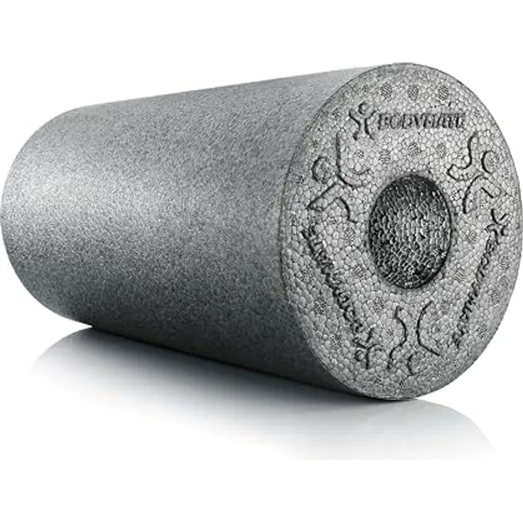 BODYMATE Faszienrolle STANDARD Mittel-Hart, inklusive Gratis E-Book, Carbon-Grey, 30x15cm
