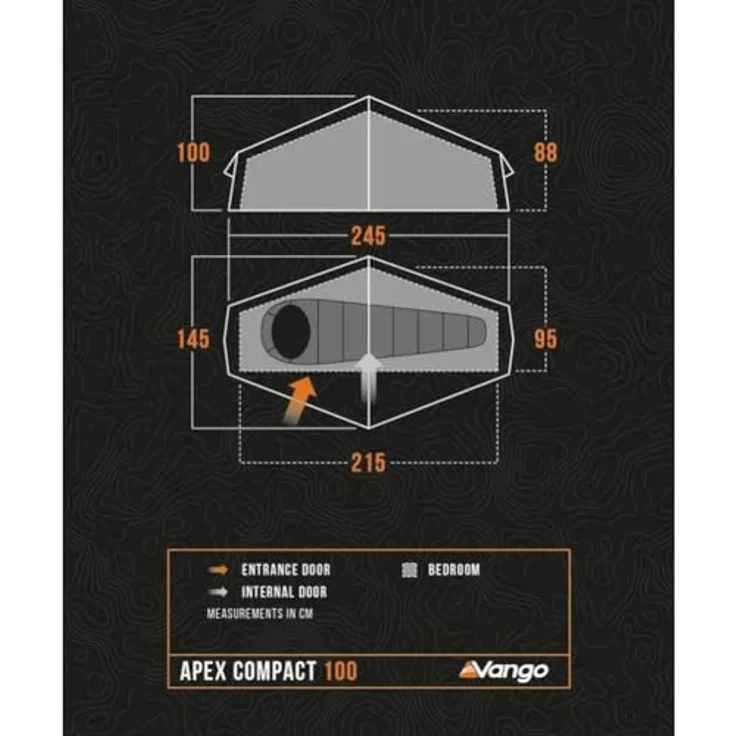 Vango Apex Compact 100, leichtes 1-Mann-Zelt mit Protex Eco Ripstop-Außenzelt, Tunnelzeltkonstruktion, Waldgrün – Bild 3
