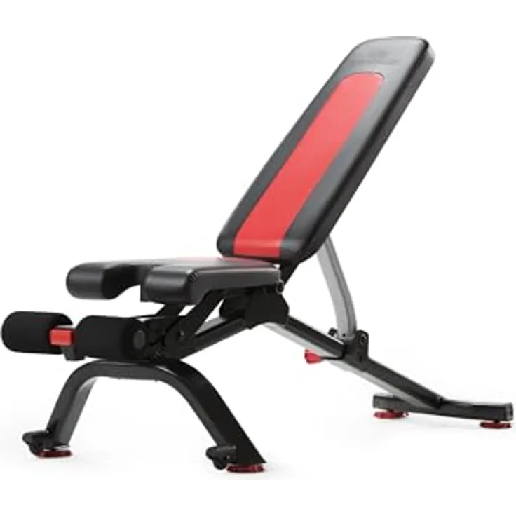 Bowflex 100675 Unisex-Adult 5.1S Verstellbare Hantelbank, Schwarz/Rot, one-size ,