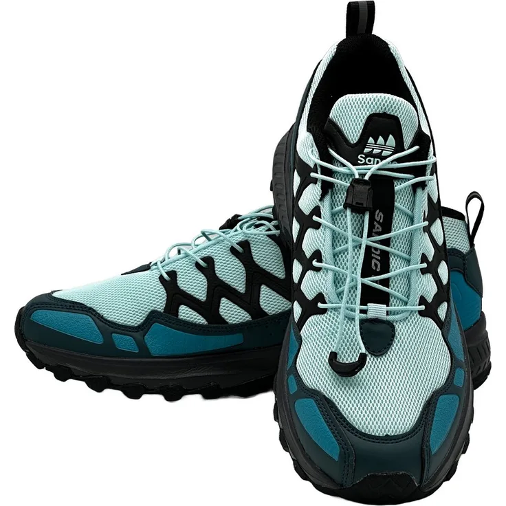 Nowaland Outdoor-Trail Wanderschuhe, leichte atmungsaktive Wanderschuhe mit Schnellverschluss, Mittelblau-Hellblau