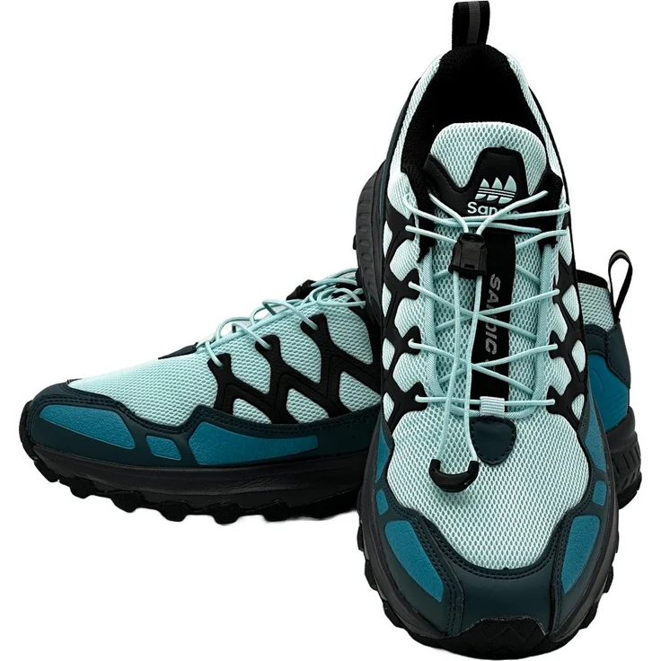 Nowaland Outdoor-Trail Wanderschuhe, leichte atmungsaktive Wanderschuhe mit Schnellverschluss, Mittelblau-Hellblau