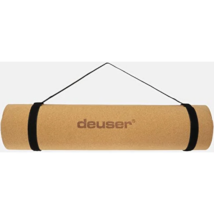 Deuser Matte Yogamatte Kork, beige - Nachhaltige Yogamatte mit innenliegendem Tragegurt, rutschfest und formstabil – Bild 4