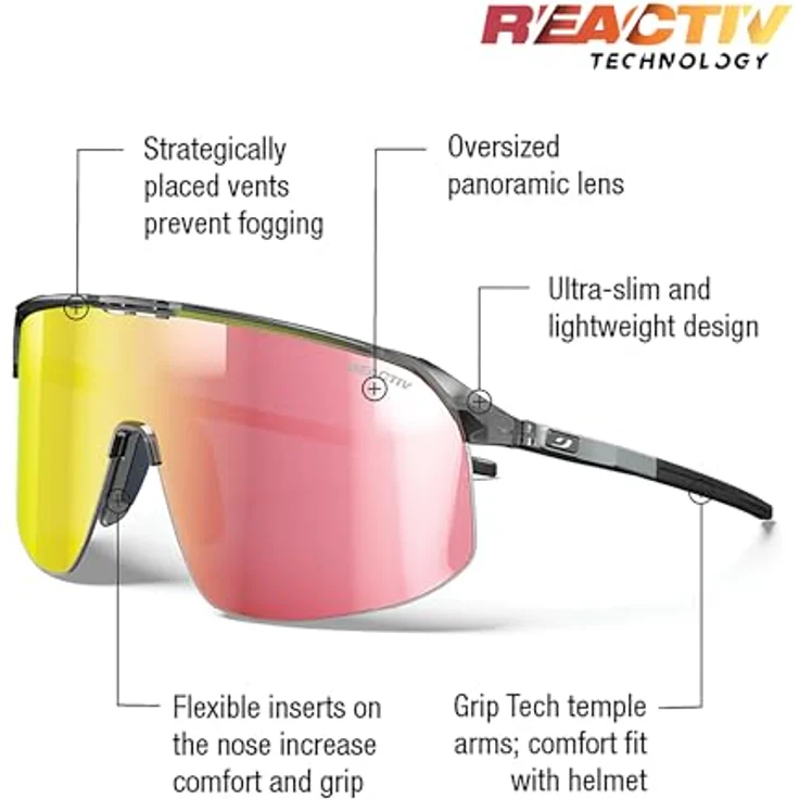 Julbo Density Unisex Skibrillen, Panorama-Sicht mit großen Linsen, grau, Größe L – Bild 2