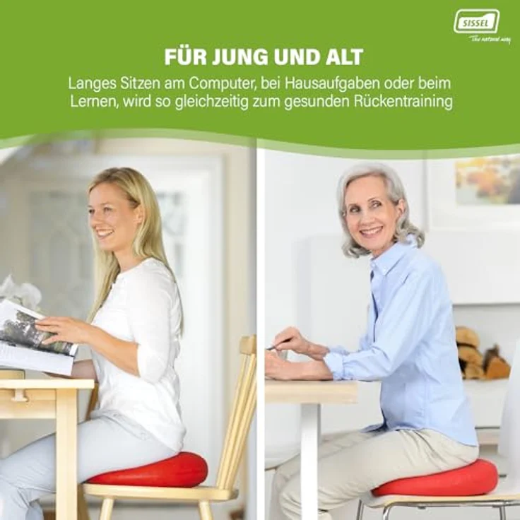 SISSEL Sitfit Balancetrainer Sitzkissen, Ergonomisches Kissen für aktives und dynamisches Sitzen, Schwarz, ø 33 cm, max. Belastbarkeit 150 kg – Bild 6