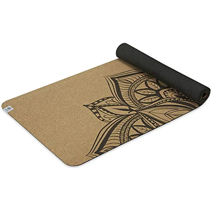 Gaiam Cork Yoga Mat | Natural Sustainable Cork Resists Germs and Odor | Non-Toxic TPE Rubber Backing | Great for Hot Yoga, Pilates (68-Inch x 24-Inch x 5mm Thick)
