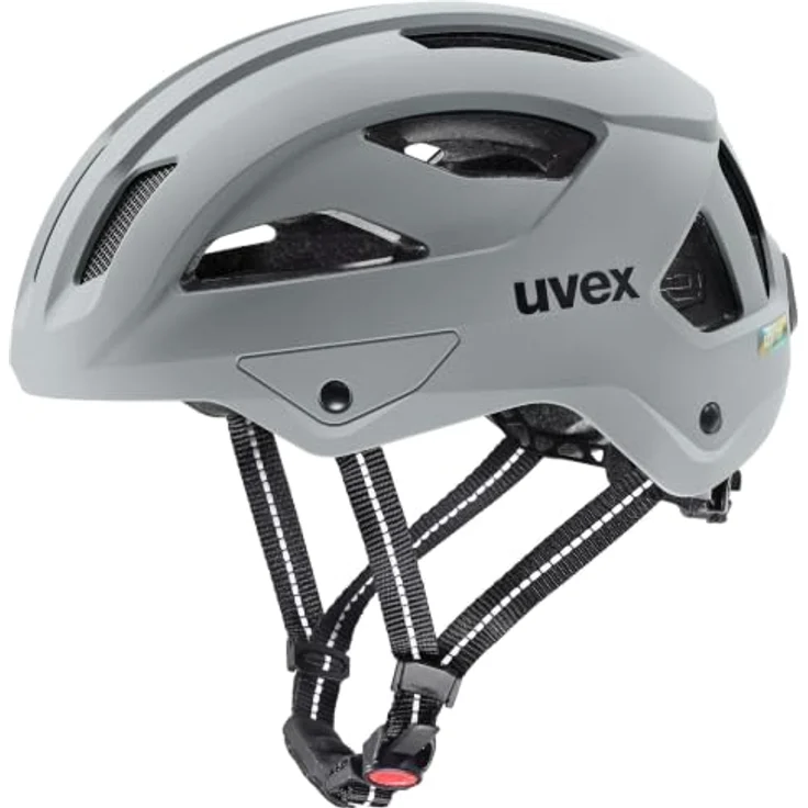 Uvex City Stride Fahrradhelm für Erwachsene, matt Rhino, 59-61 cm, schlagfest und stoßabsorbierend, reflektierende Gurtbänder, anatomischer Komfortverschluss – Bild 1